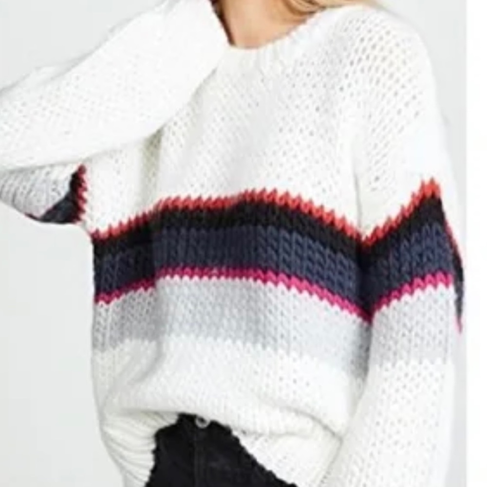 IRO VERILA STRIPE KNIT SWEATER IN NATURAL, SIZE XS, NWT.
